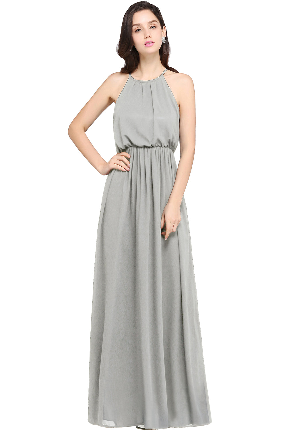 Amazing A-Line Scoop Sleeveless Chiffon Bridesmaid Dress