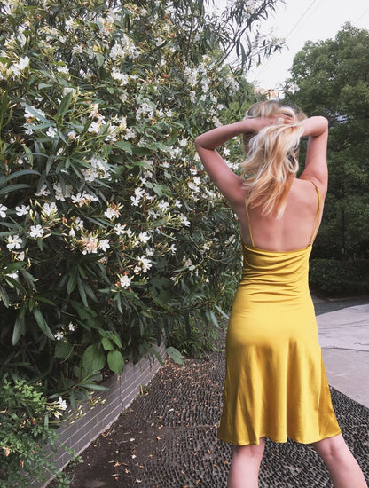 Amber Yellow Mulberry Silk dress