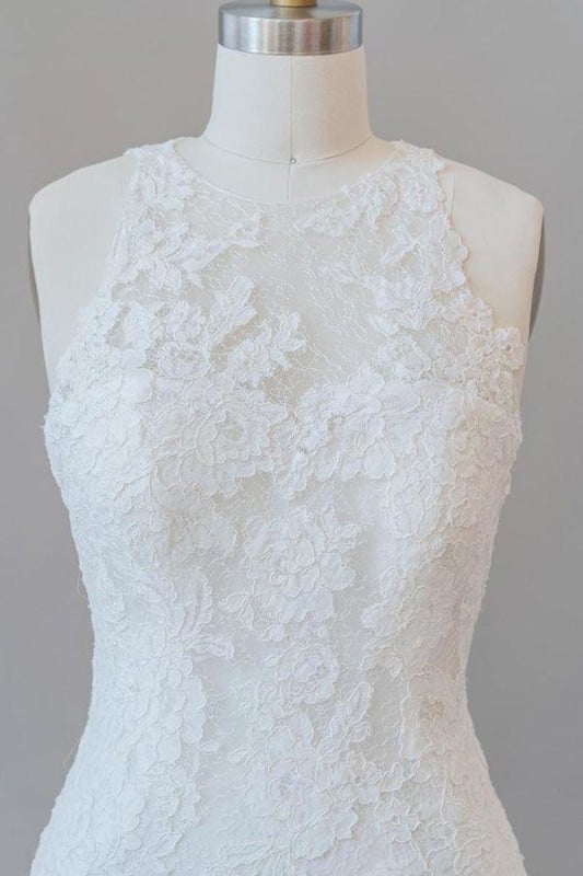 Awesome Illusion Lace Mermaid Elegant Wedding Dresses