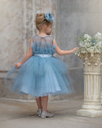 Duchesse-Linie/Princess-Linie Tüll Knielanges Blumenmädchenkleid 