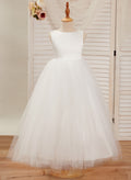 Ballkleid/Princess-Linie Satin Tüll Knöchellanges Kleid 