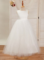 Ballkleid/Princess-Linie Satin Tüll Knöchellanges Kleid 