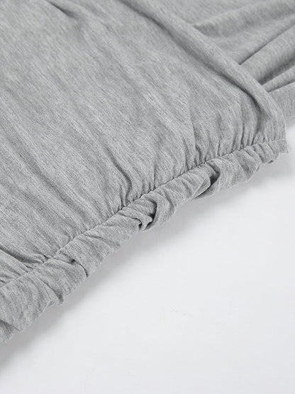 Long Sleeves Skinny Pleated Solid Color Split-Joint Off-The-Shoulder Evening Dresses Maxi Dresses