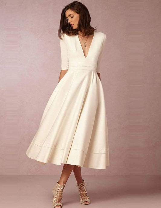 2025 Wedding Dress Half Sleeves Vintage Bridal Gown