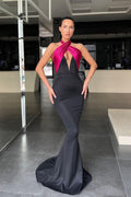 Stunning Long Halter Sleeveless Mermaid Prom Dresses