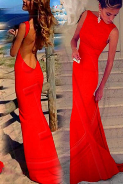Vestidos de fiesta largos de gasa con escote en V y espalda descubierta, vestidos de noche, PG 234