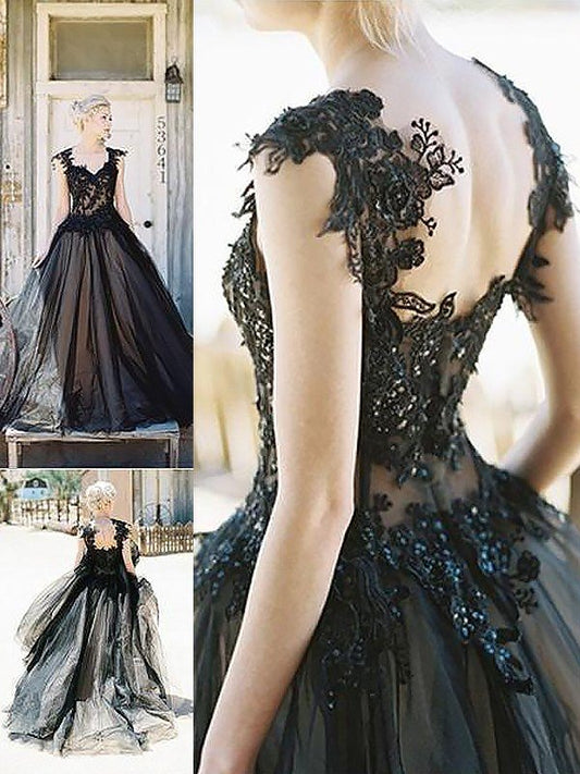 Vestidos de fiesta de tul con encaje y escote corazón sin mangas y estilo gala