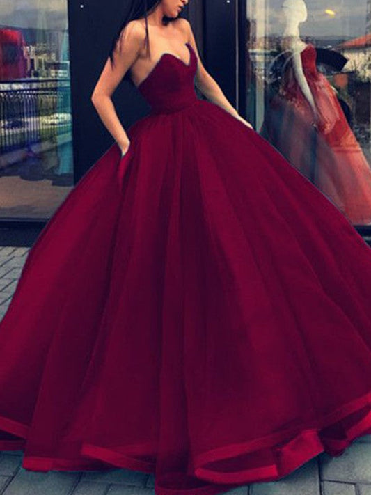 Vestidos de fiesta largos hasta el suelo de organza con escote corazón y sin mangas
