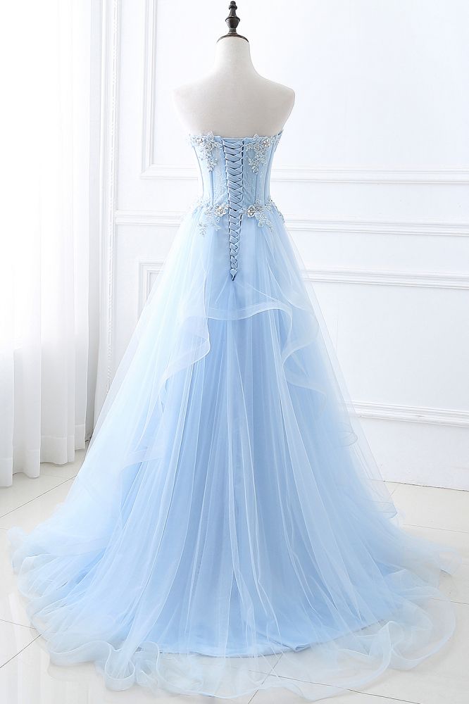 Ballkleid Sweetheart Tüll Himmelblau Ballkleid mit Pailletten