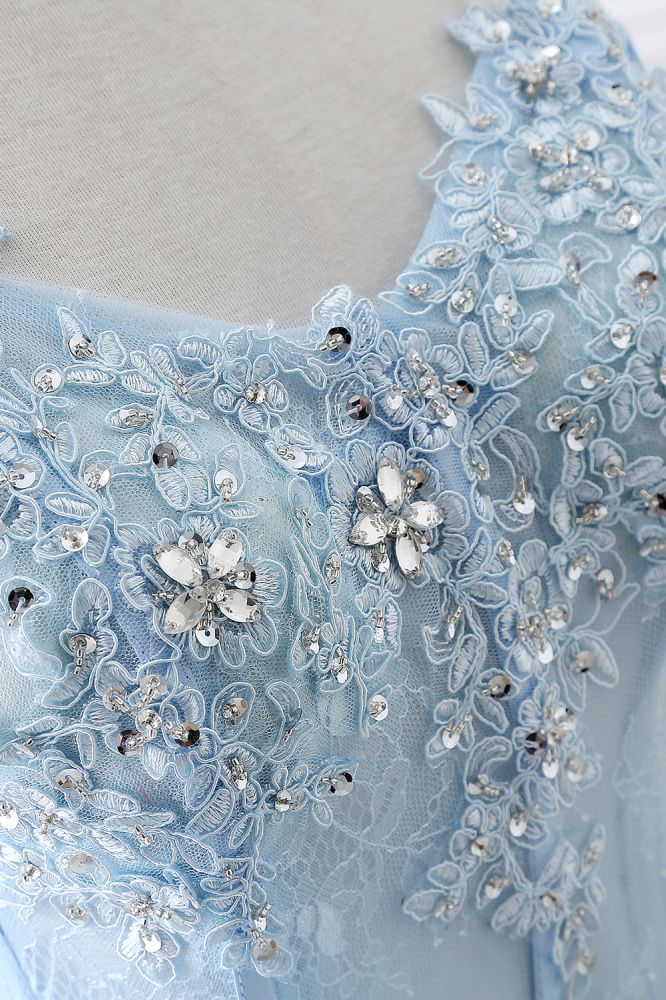 Ballkleid Sweetheart Tüll Himmelblau Ballkleid mit Pailletten