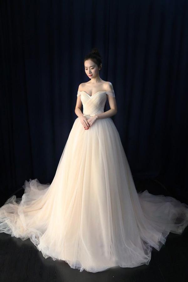 Vestidos de novia con escote en forma de corazón, de tul y lazo, WD200