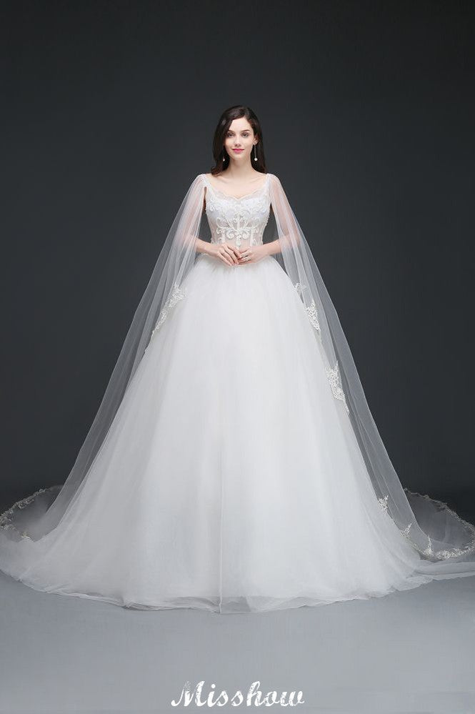 Ballkleider Applikationen Träger Tüll Elegante Brautkleider