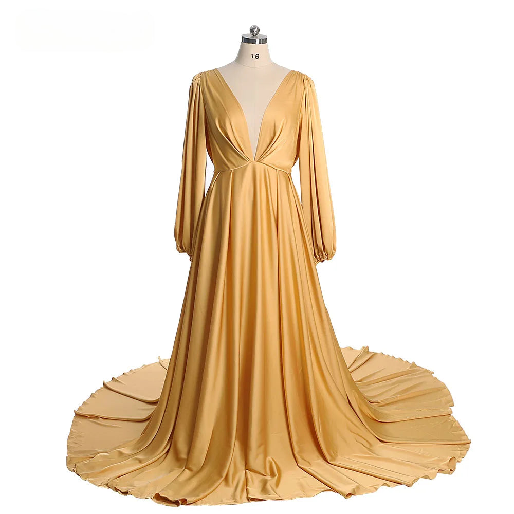 Full Sleeves Maternity Dresses Long Beach Photography Dresses Baby Shower Dress for Pregnant Woman Sunnderly Plus Size SY220528