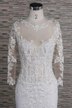 Beading Appliques Long Sleeve Mermaid Elegant Wedding Dresses