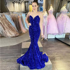 Beautiful Long Mermaid Sequined Sleeveless Prom Dress