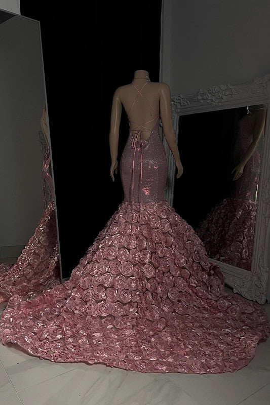 Wunderschönes langes ärmelloses Meerjungfrau-Ballkleid mit Spaghettiträgern