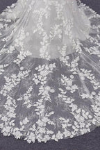 Bestes Meerjungfrau-Brautkleid mit Spaghettiträgern und Applikationen 