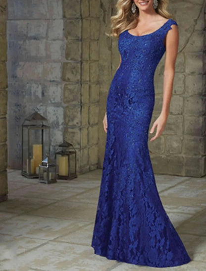 Meerjungfrau-Partykleid, elegantes Blumenmuster, Hochzeitsgast, formelles Abendkleid, U-Ausschnitt, ärmellos, bodenlang, Spitze mit Spitzeneinsatz, Muster/Druck