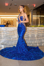 Fabuloso vestido de fiesta de tul asimétrico con encaje y joya de sirena de Biztunnel
