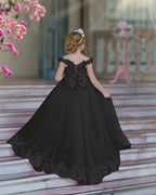 Vestido de fiesta/princesa de encaje con cola larga, color rosa, para cumpleaños
