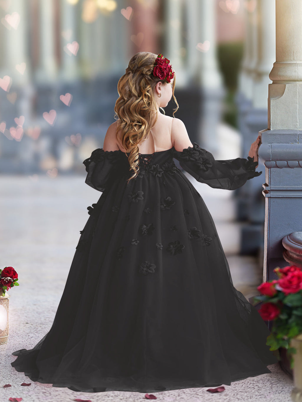 Vestidos de niña de las flores con vestido de princesa y flores en 3D