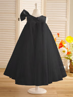 Vestido de tul con lazo grande y corte A hasta la rodilla para niña pequeña