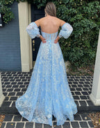 Raya | Vestido de fiesta de encaje con escote en forma de corazón y mangas
