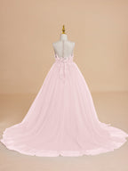 Ball-Gown/Princess Tulle Sweep Train Flower Girl Dress