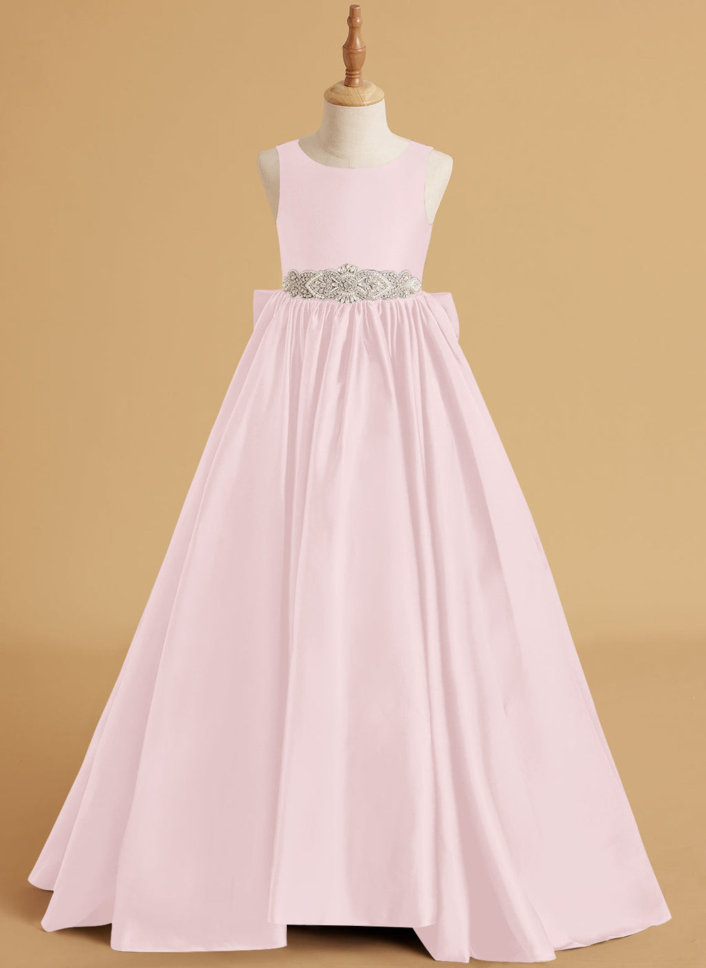 Duchesse-Linie/Princess-Linie Satin Sweep/Pinsel zug Blumenmädchenkleid 