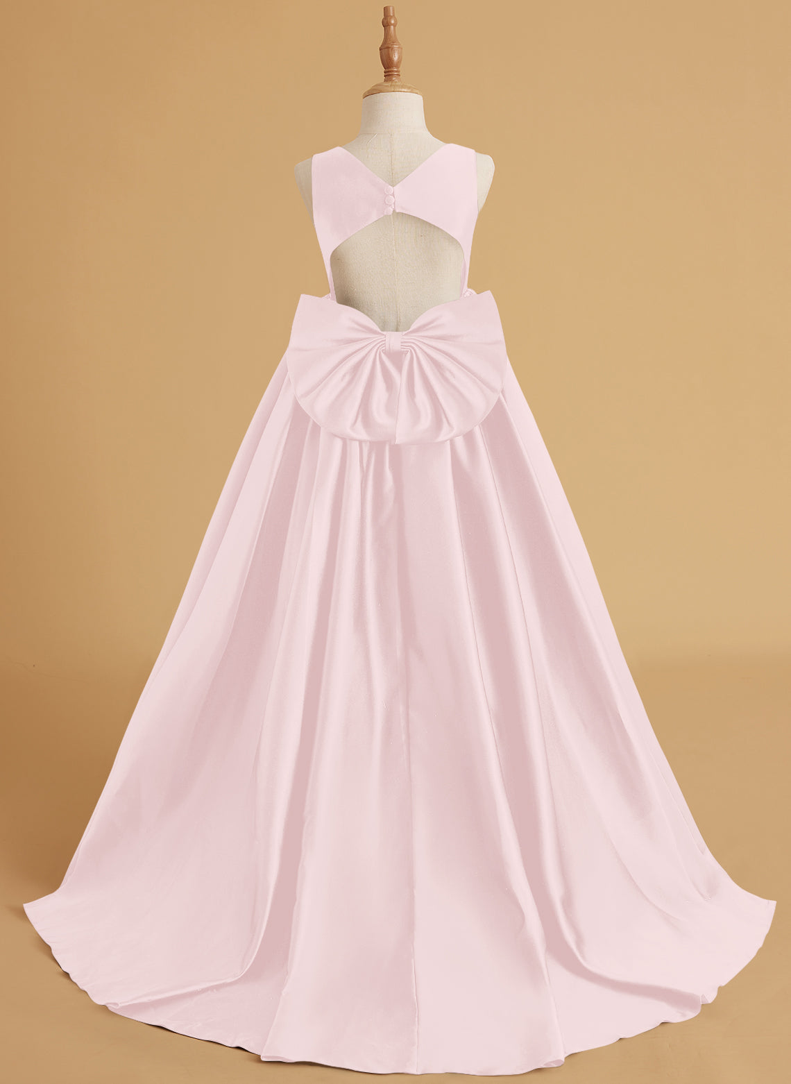 Duchesse-Linie/Princess-Linie Satin Sweep/Pinsel zug Blumenmädchenkleid 