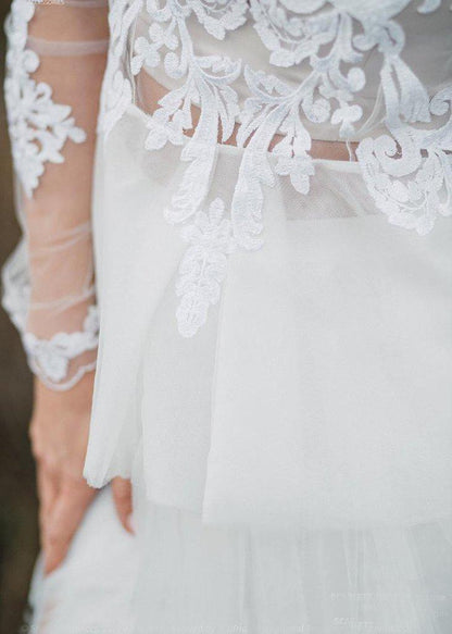 Vestido de novia bohemio con espalda en V y encaje, vestido de novia independiente WD496