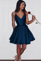 Vestido de fiesta color burdeos con tirantes finos, sencillo y bonito, PG125