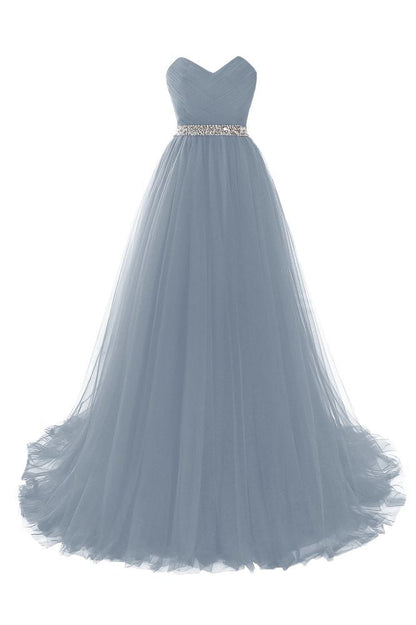Vestido de fiesta de tul burdeos con escote en forma de A y escote en forma de corazón