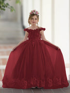 Vestido de fiesta/princesa de encaje con cola larga, color rosa, para cumpleaños