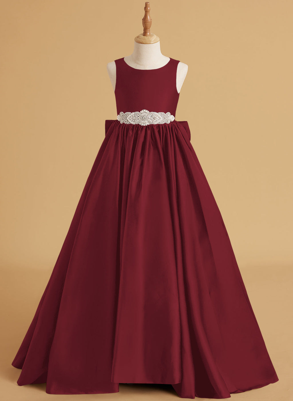 Duchesse-Linie/Princess-Linie Satin Sweep/Pinsel zug Blumenmädchenkleid 