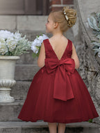 Sleeveless Lace Tulle Knee Length Flower Girl Dress