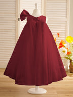 Vestido de tul con lazo grande y corte A hasta la rodilla para niña pequeña