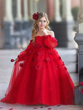 Vestidos de niña de las flores con vestido de princesa y flores en 3D