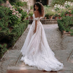 Exquisite Off Shoulder Wedding Dresses Sweetheart Applique Bride Gowns A-Line vestidos de novia playa Custom Made-payinti