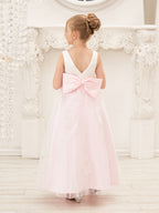 A-Linie Satin Tüll Knöchellanges Rosa Kleid (2003227111)