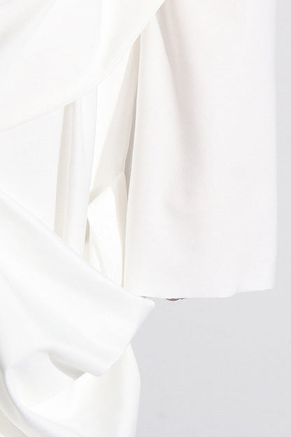 Elegant Solid Metal Accessories Decoration Fold O Neck Evening Dress Dresses(3 Colors)