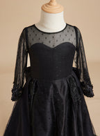 Duchesse-Linie/Princess-Linie Satin Sweep/Pinsel zug Schwarzes Kleid 