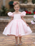 Duchesse-Linie/Princess-Linie Satin Knielang Blumenmädchenkleid 