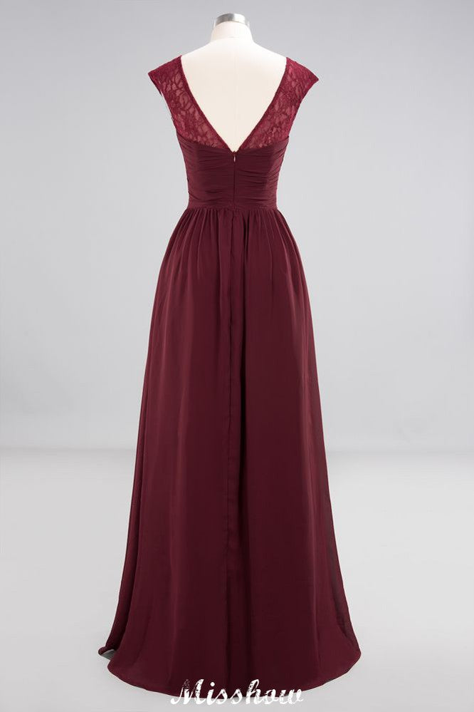 Cap Sleeves Aline Evening Maxi Dress Chiffon Tulle Wedding Party Dress