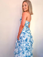 Cassian | Vestidos de fiesta largos de gasa con escote corazón y abertura, estampados de sirena