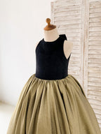 Duchesse-Linie/Princess-Linie Jacquard Samt Sweep/Pinsel zug Schwarzes Kleid (2003227667)