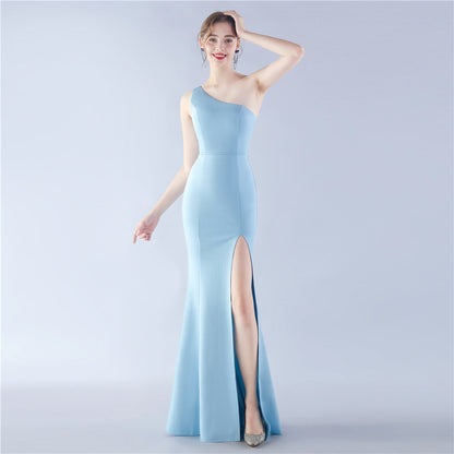 Simple Satin Evening Dress