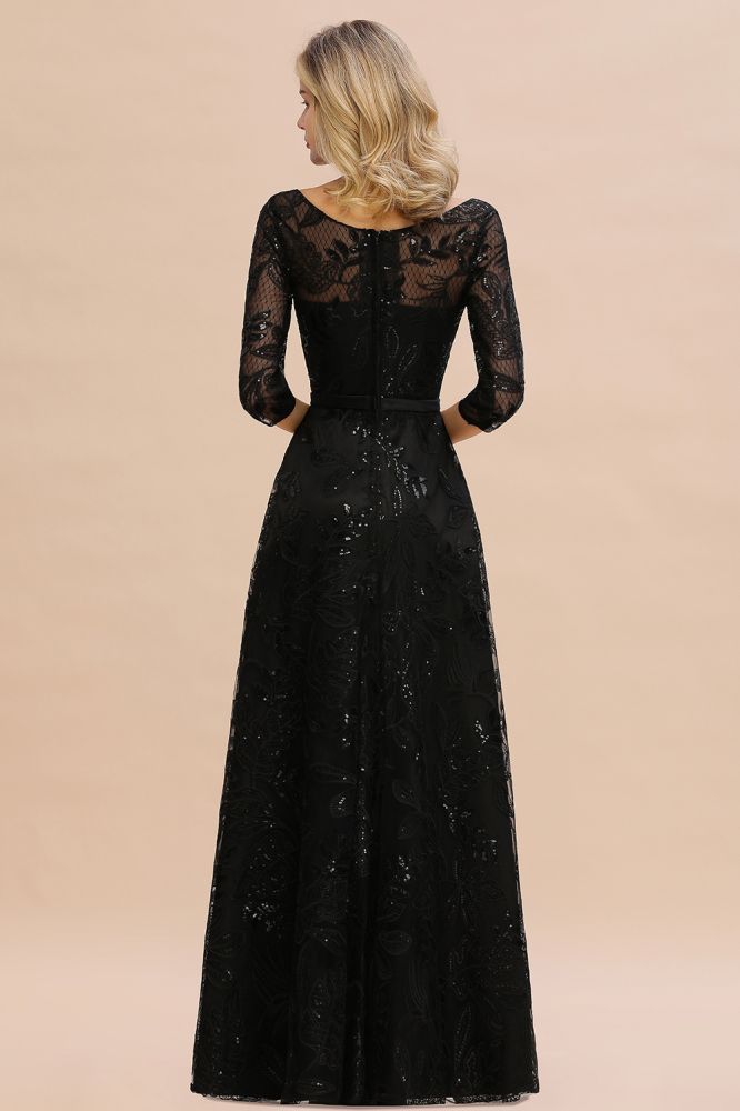 Charmantes schwarzes Halbarm Tüll Pailletten Abendkleid 20er Jahre Aline Ballkleid