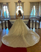 Charming Floor Length Sweetheart Long Sleeves A-Line Lace Wedding Dress