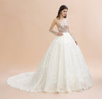 Vestido de novia con apliques de encaje floral encantador, precioso vestido de novia con cuentas blancas